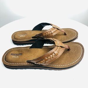 Clarks Fenner Nerice Honey Mon Cheri Flip Flops Sandals SZ 8  RR1